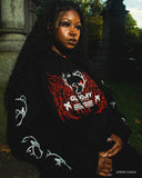 Cross Arms Pullover Hoodie Black