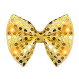 Gold Sequin Bow Tie with Amber LED Lights