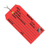 Global Industrial 2 Part Inspection Tag Rejected Pre Wired #5 4-3/4L X 2-3/8W Red 500/Pack