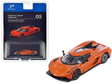 Koenigsegg Jesko Absolut Sweet Mandarin Orange Metallic Hypercar League Collection 1/64 Diecast Model Car by PosterCars