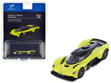 Aston Martin Valkyrie Lime Essence Yellow Metallic with Black Top Hypercar League Collection 1/64 Diecast Model Car by PosterC