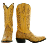 Men's Mantequilla Ostrich Print Cowboy Boots (H7002)