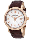 Mathey-Tissot Renaissance Genuine Leather Strap White Dial Automatic H9030PI Mens Watch