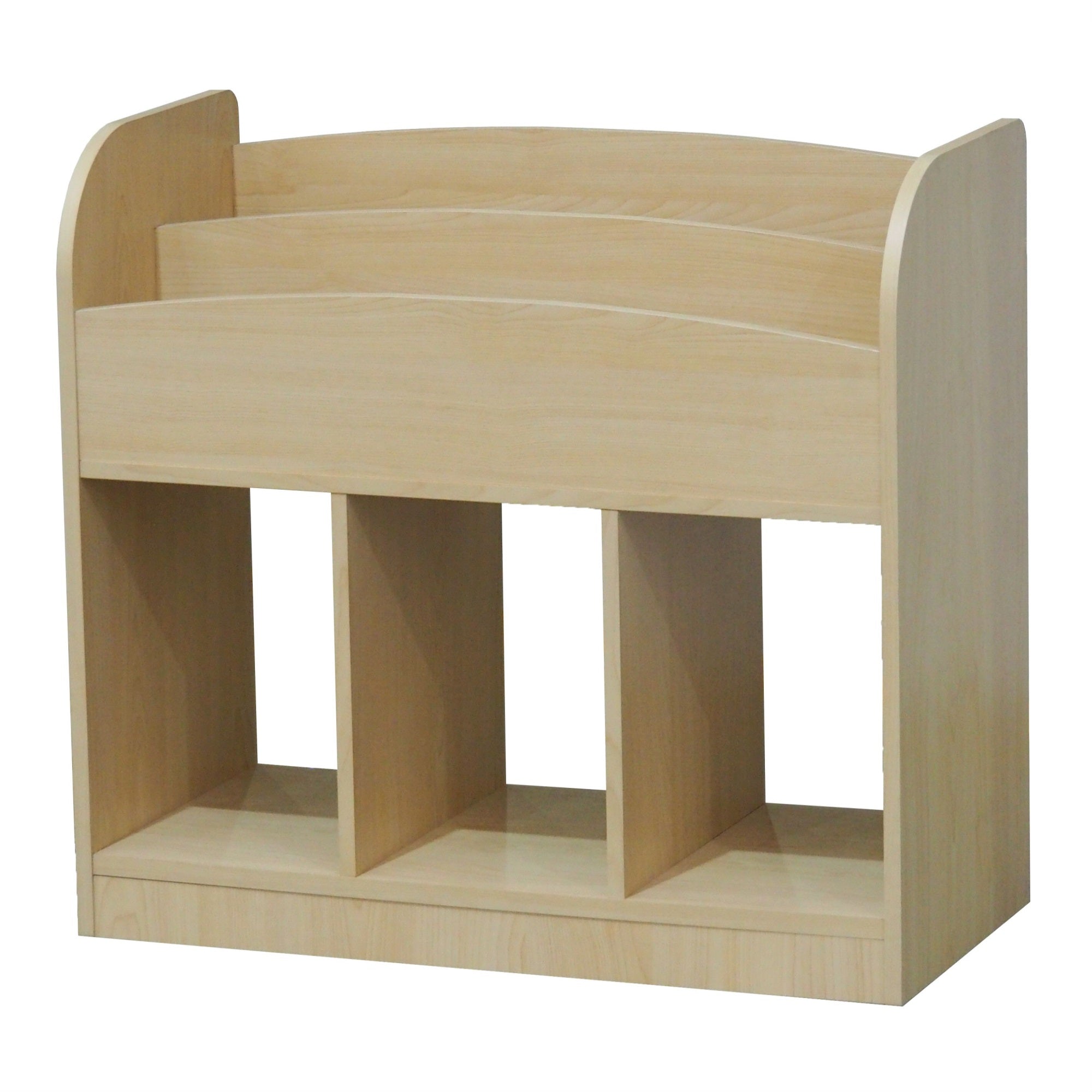Tobler Cubby Bookcase With Magazine Storage, Natural Wood