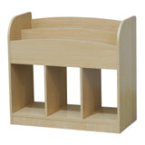 Tobler Cubby Bookcase With Magazine Storage, Natural Wood