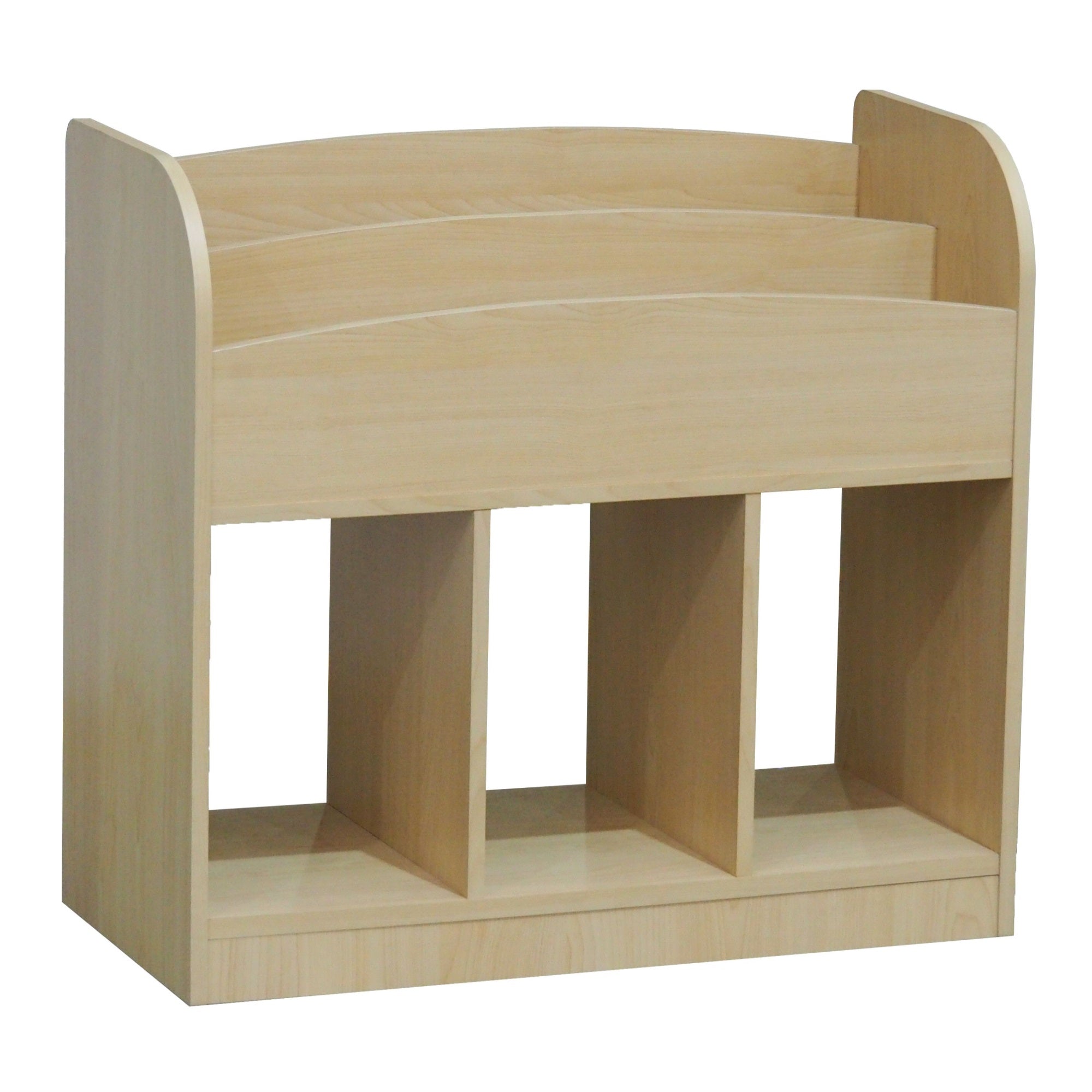 Tobler Cubby Bookcase With Magazine Storage, Natural Wood