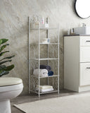 Edgeware 5 Tier Freestanding Bathroom Spacesaver Rack, White Metal