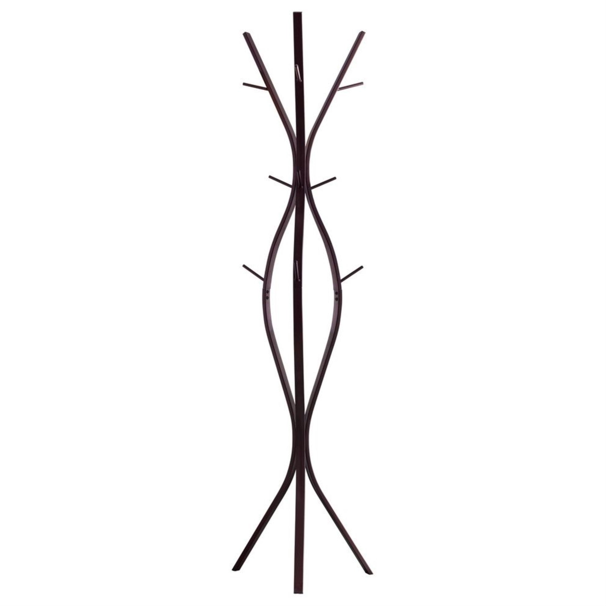 Iowa Twiggy Coat & Hat Rack Stand, Bronze Metal, 12 Hooks, 72H, Transitional