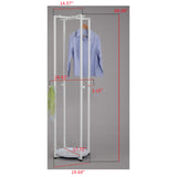 Hambleton Entryway 12 Hook Freestanding Coat & Hat Rack With Storage Shelf, White Metal