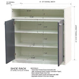 Moretz 2-Door Shoe Storage Cabinet, White & Gray Wood