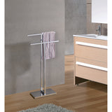 Pelton Freestanding Bathroom Towel Rack With Two Bars, Stainless Steel