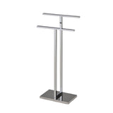 Pelton Freestanding Bathroom Towel Rack With Two Bars, Stainless Steel
