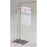 Cooney Freestanding Bathroom Towel Rack With Two Bars, Stainless Steel