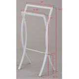 Coronado Double Free Standing Modern Bathroom Towel Rack Stand, White Metal