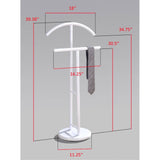 Santillo Double Suit & Tie Valet Stand Clothing Organizer Rack, White Metal