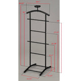 Carlsen Clothes Organizer Rack, Suit Valet Stand, Black Metal