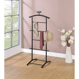 Carlsen Clothes Organizer Rack, Suit Valet Stand, Black Metal
