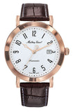 MatheyTissot City Leather Strap White Dial Automatic HB611251ATPG Mens Watch