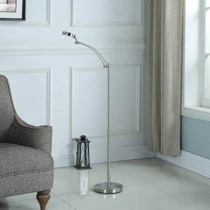 54 Inch Long Tinsley Silver Integrated Led Task Floor Lamp