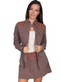 BLOUSE W/STRIPE YOKE
