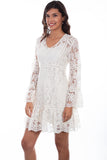 LACE DRESS W/FLARE SLEEVES