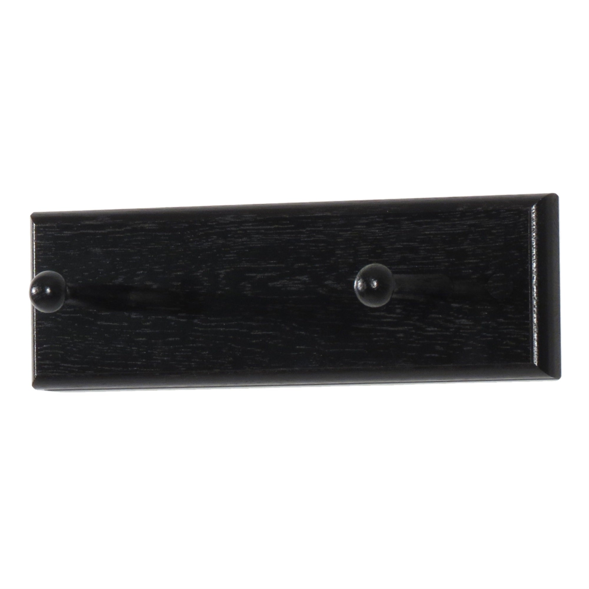 Wooden Mallet 2 Peg Coat Rack, Black