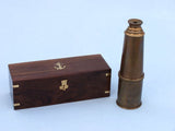 Handcrafted Model Ships FT0215AN 27 in. Deluxe Class Antique Brass Admirals Spyglass Telescope