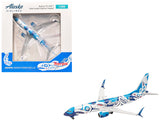 Boeing 737800 Commercial Aircraft Alaska Airlines Salmon People Livery (N559AS) Blue and White 1/500 Diecast Model Airplane