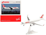 Airbus A220100 Commercial Aircraft Swiss International Air Lines (HBJBH) White with Red Tail 1/200 Diecast Model Airplane by