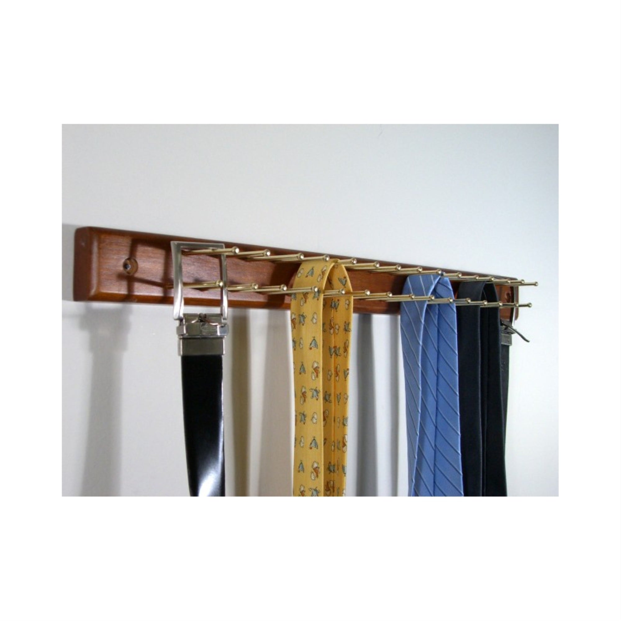 Home Essential Tie Hanger, 30 Tie Bars, Walnut Finish