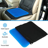 Gel Seat Cushion Non-Slip Breathable Honeycomb Sitting Cushion Pressure Relief Back Tailbone Pain Cushion Pad W/ Cover For Car O