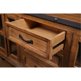 Sunset Trading Rustic City Sideboard | Wheels| Distressed