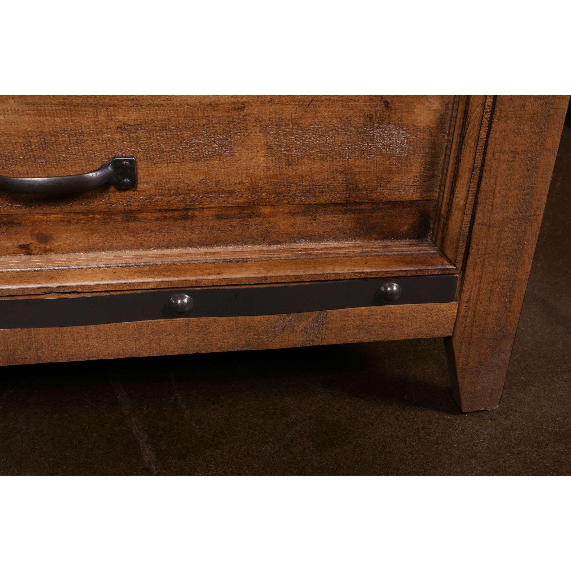 Sunset Trading Rustic City 6 Drawer Chest| Industrial Metal Accents