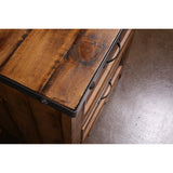 Sunset Trading Rustic City 2 Drawer Nightstand| Industrial Metal Accents