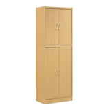 Hodedah 4-Door Kitchen Pantry With 4-Shelves, 5-Compartments In Beech