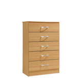 Hodedah 5-Drawer Chest In Beech
