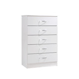 Hodedah 5-Drawer Chest In White
