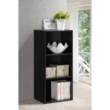 Hodedah 3-Shelf Bookcase In Black