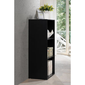 Hodedah 3-Shelf Bookcase In Black
