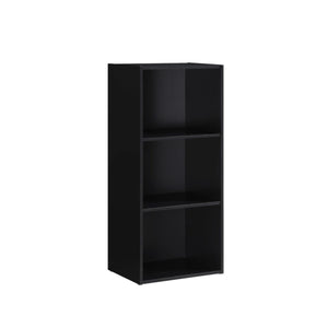 Hodedah 3-Shelf Bookcase In Black