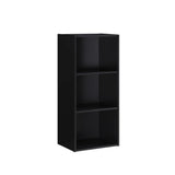 Hodedah 3-Shelf Bookcase In Black