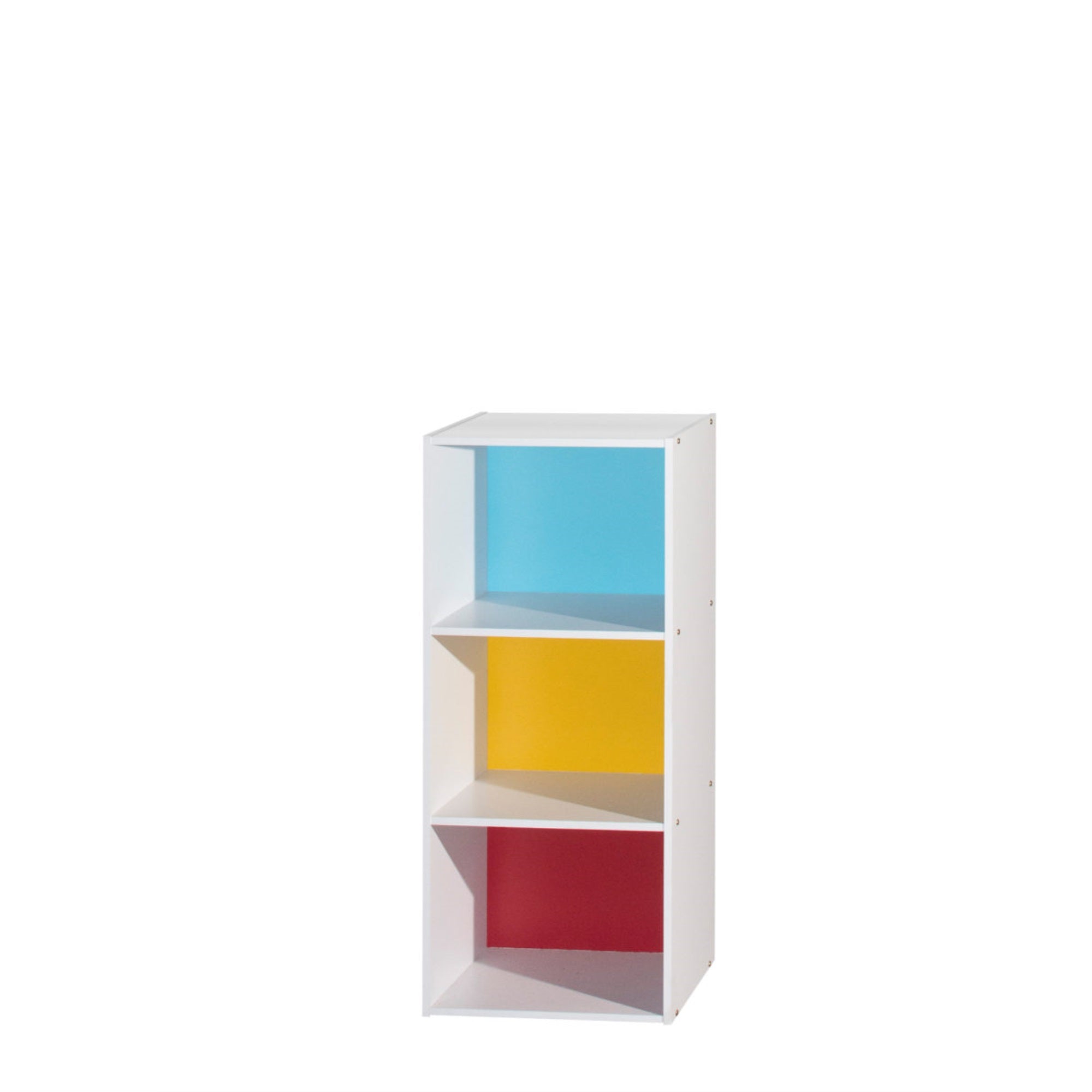 Hodedah 3-Shelf Bookcase In Rainbow