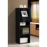 Hodedah 4-Shelf Bookcase In Black