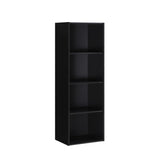 Hodedah 4-Shelf Bookcase In Black
