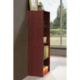 Hodedah 4-Shelf Bookcase In Mahogany