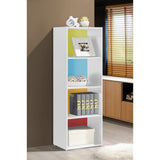 Hodedah 4-Shelf Bookcase In Rainbow