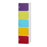 Hodedah 5-Shelf, 5-Door Bookcase In Rainbow