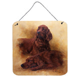 Caroline'S Treasures Red Irish Setters Portrait By Michael Herring Wall Or Door Hanging Prints Hmhe0181Ds66, 6Hx6W, Multicolor