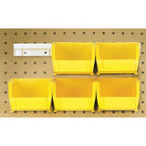 Hang-N-Stack Bin, Package, Includes: (6) 7-3/8L X 4-1/8W X 3H (Qus220) Red Bin And (2) Bin Rails