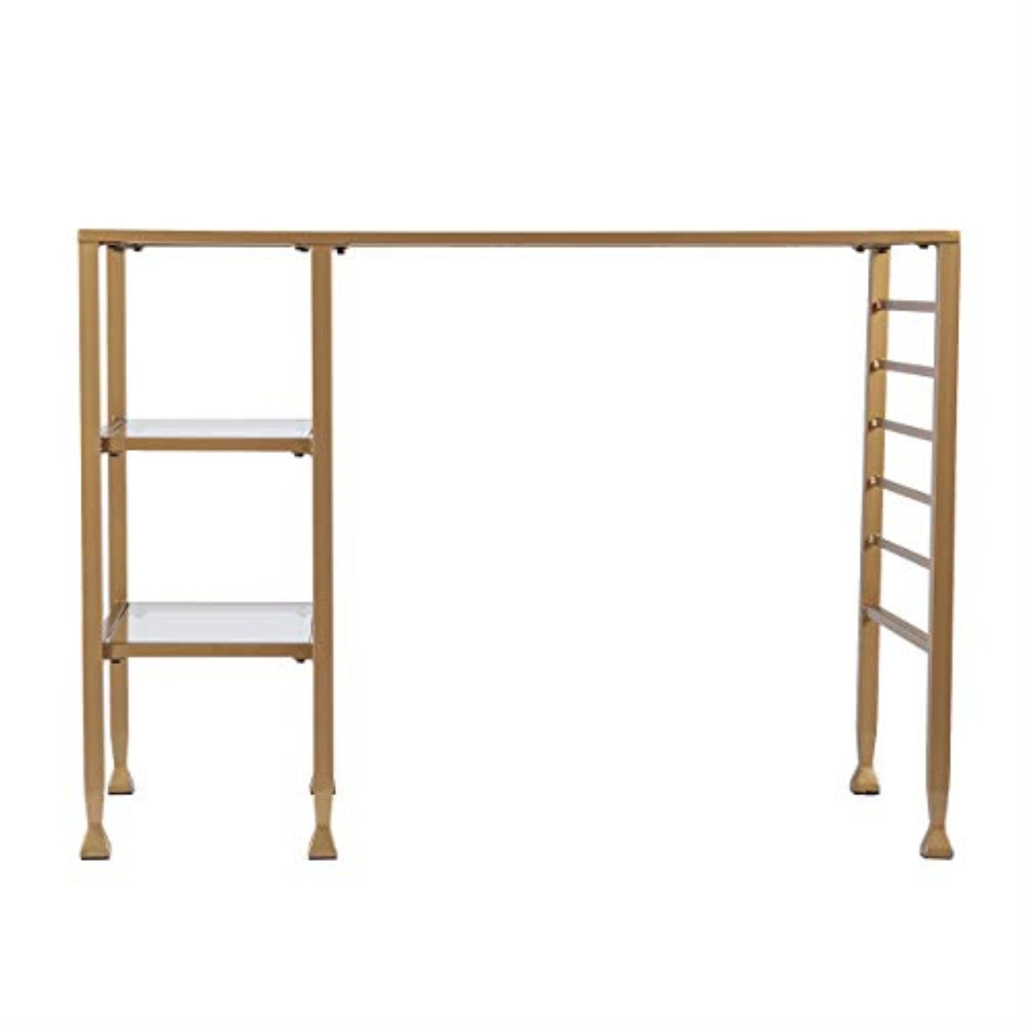 Jaymes Gold Metal/Glass Writing Desk